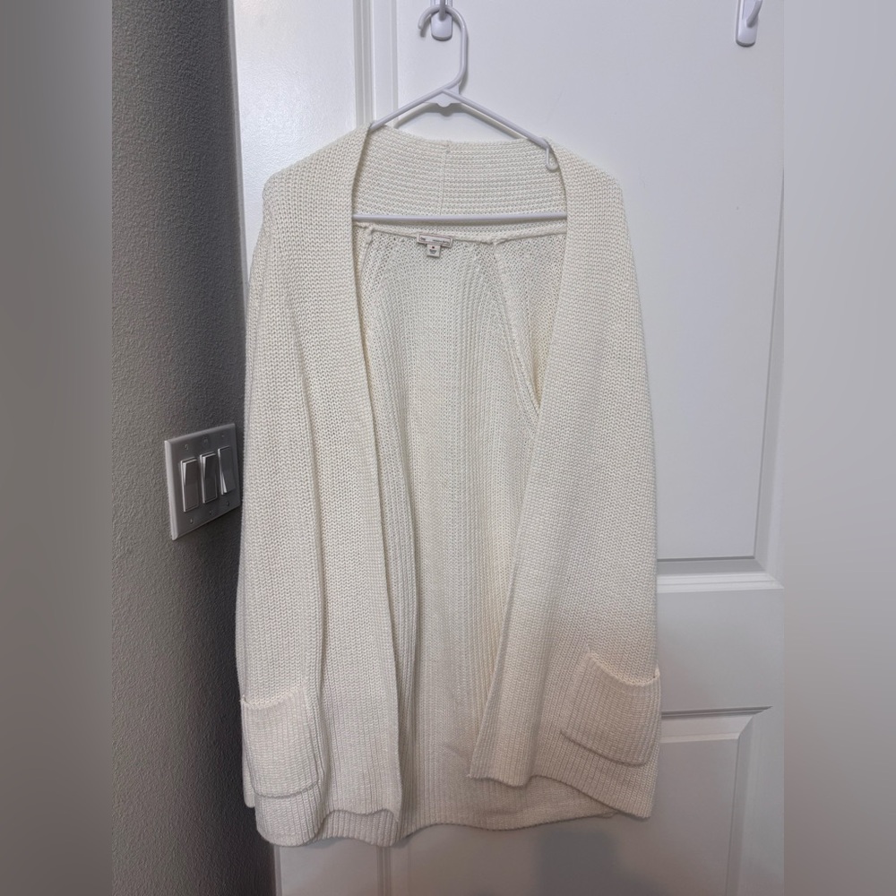 GAP Cream Open-Front Cardigan